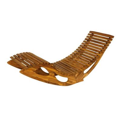 Ergonomische Schwungliege Saunaliege aus Akazienholz - FSC® zertifiziert