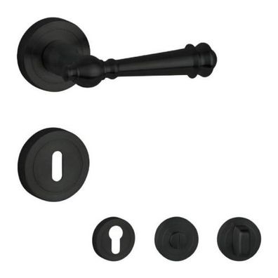1153/2333 Hermat Türdrücker Rosettengarnitur SmartClip Castle Schwarz
