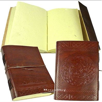Lederbuch mit mittelalterlichem Motiv Tagebuch Notizbuch Hochzeitsbuch Leder