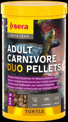 3x Sera Turtle Adult Carnivore Duo Pellets Wasserschildkröten Reptil 1000ml 320g