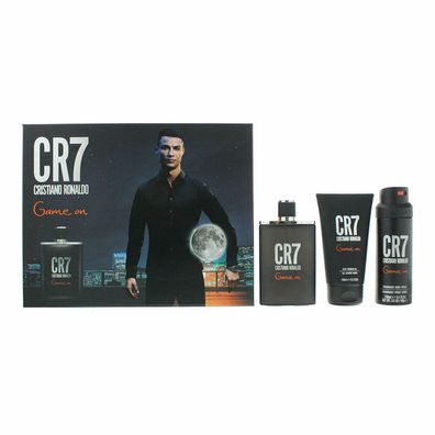 CR7 Game On Geschenkset 100ml EDT Spray + 150ml Duschgel + 150ml Körperspray