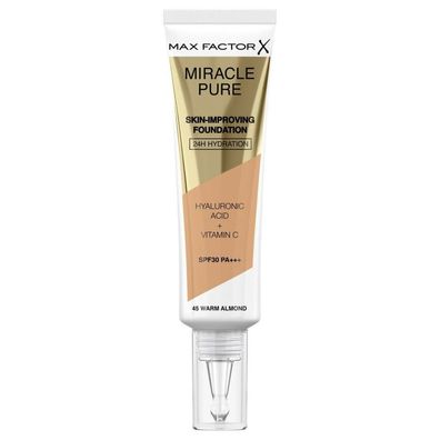 Miracle Pure Haut-Improving Foundation 24h Hydration Spf30 45-Warm Almond 30ml