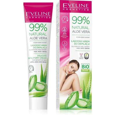 Cosmetics 99% Natural Aloe Vera Depilatory Cream For Arms, Legs And Bikini 125ml