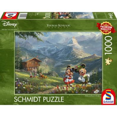 59938 Puzzle Disney, Mickey & Minnie in den Alpen 1000 Teile