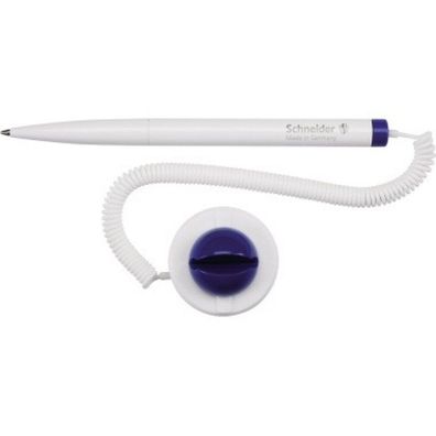 Kugelschreiber Klick-Fix-Pen 412 - weiß/blaues Gehäuse Mine M blau mit Teleschnur