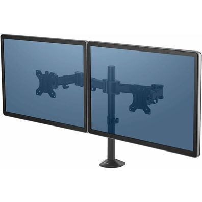 Monitor-Halterung Reflex 8502601 schwarz für 2 Monitore, Tischklemme, Tischbohrung