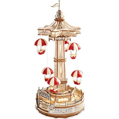 Rokr Glowing 3D Wooden Puzzle Toy Box: Fallschirmjäger Airborne Tower 184 Teile