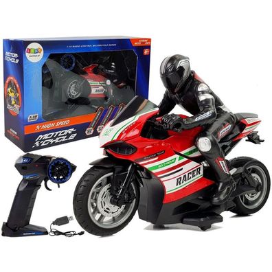 Ferngesteuertes Motorrad R/C 2.4G Reichweite 35m rot - (Spielzeug, ferngesteuert)
