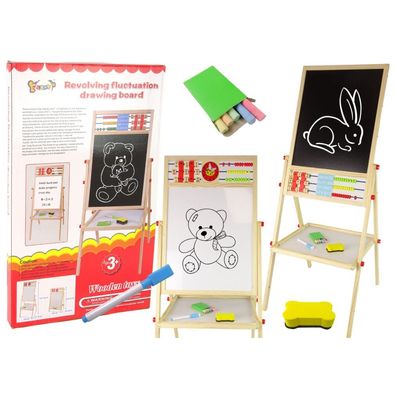 IMPORT Hölzerne 2-in-1 Magnetkreidetafel + Alphabet Zähler Multiplikationstabelle
