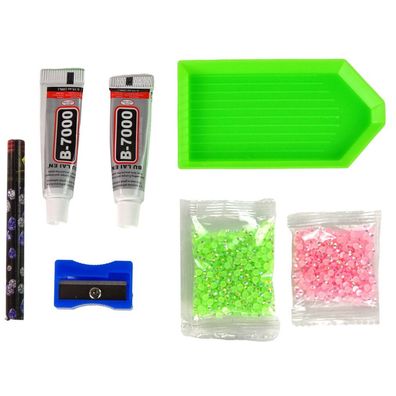 DIY Diamant Kreativset Grünes Rentier Kristall Pailletten 3D Schlüsselanhänger