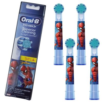4x Original Oral-B Pro Kids 3+ Aufsteckbürsten Spiderman Bürstenköpfe für Elektrische
