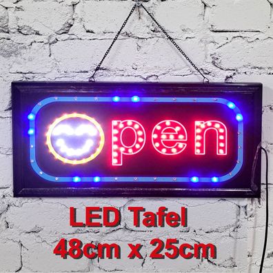 Leuchttafel Lichtafel Leuchtschild Werbung Werbeschild LED OPEN 48 x 25 cm Reklame We