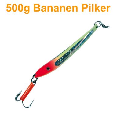 Bananen Pilker für Norwegen selbstleuchtend Leuchtpilker Meerespilker 500g