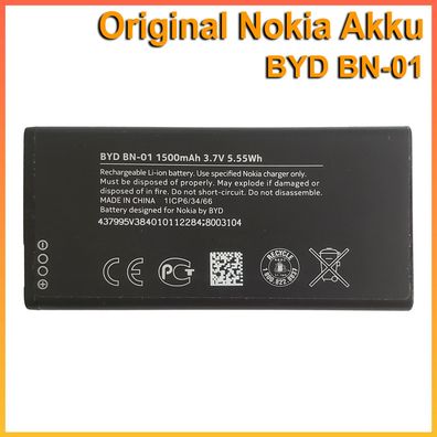 Original Nokia Akku BN-01 X, X2, X+, X Dual Sim Battery Batterie Gebraucht