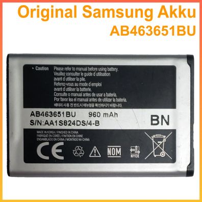 Original Samsung AB463651BU Akku S5260 Star 2, S5610, S5620, S7070, S7220, C3330, C35