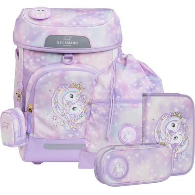 Beckmann Schulranzen Plus Air Set 6tlg. Unicorn Princess Purple lila