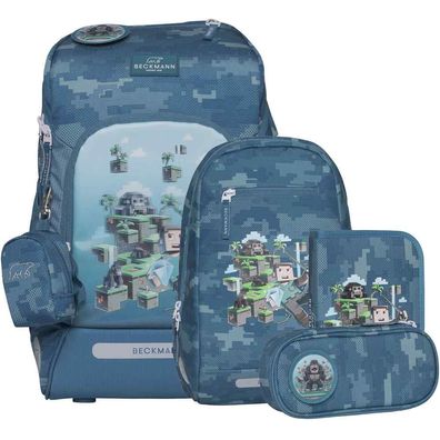 Beckmann Schulranzen Active Air Flex Set 6tlg. Jungle Game grün Schulrucksack