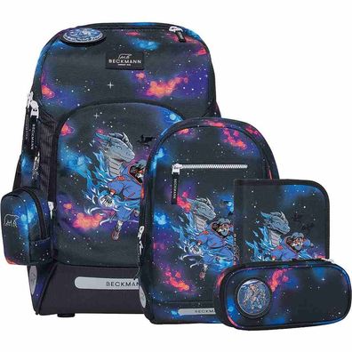 Beckmann Schulranzen Active Air Flex Set 6tlg. Ninja Elements schwarz blau