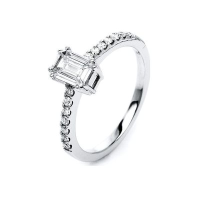 Diamantring - 18K 750/- Weissgold - 0.51 ct
