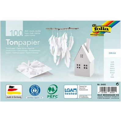 folia Tonpapier weiß 130,0 g/qm 100 Blatt