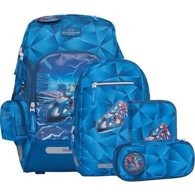 Beckmann Schulranzen Active Air Flex Set 6tlg. Blue Lightning blau Schulrucksack