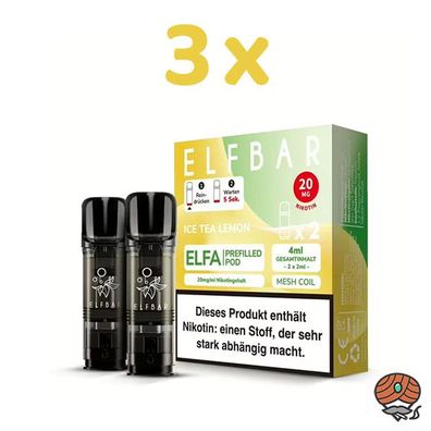 ELFBAR ELFA POD Ice Tea Lemon 20mg/ml Nikotin 3x 2 Pods