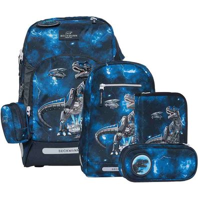 Beckmann Schulranzen Active Air Flex Set 6tlg. Tech Rex blau Schulrucksack
