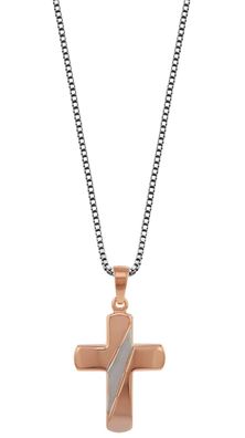 trendor Schmuck Kreuz-Anhänger Bicolor mit Silberkette 79572