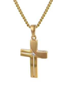 trendor Schmuck Kreuz-Anhänger Gold 333 mit goldplattierter Kette für Damen 35728