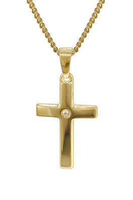 trendor Schmuck Gold Kreuz 585 mit 40 cm goldplattierter Kette 35799