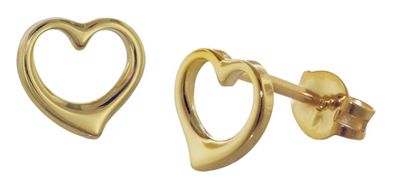 trendor Schmuck Damen Ohrringe 333 Gold Ohrstecker Offenes Herz 35815