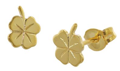 trendor Schmuck Kinder Ohrringe Gold 333 / 8K Kleeblatt Ohrstecker 35924