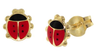 trendor Schmuck Kinder-Ohrstecker Gold 333 Marienkäfer Ohrringe 35926