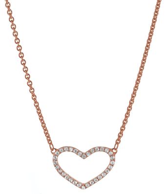 trendor Schmuck Damen Silber-Halskette mit Zirkonia-Herz 35960