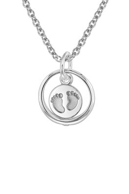 trendor Schmuck Taufkette 925 Silber Taufring mit Anhänger Babyfüße 08467