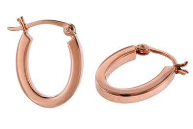 trendor Schmuck Ohrringe Silber 925 Roségold Plattiert Creolen 18 mm 08783