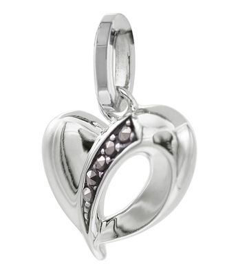 trendor Schmuck Anhänger Herz mit Markasiten Silber 925 08785