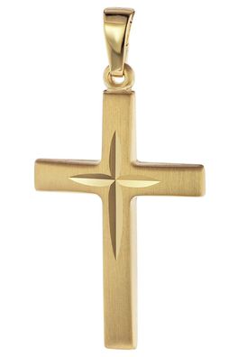 trendor Schmuck Kreuz-Anhänger 585 Gold/14 Karat 31 x 16 mm 75087