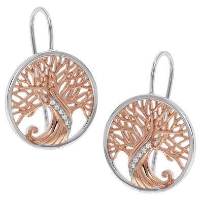 trendor Schmuck Damen-Ohrringe Lebensbaum Silber 925 75508