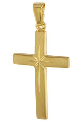 trendor Schmuck Kreuz-Anhänger 24 mm 750 Gold/18 Karat 75550
