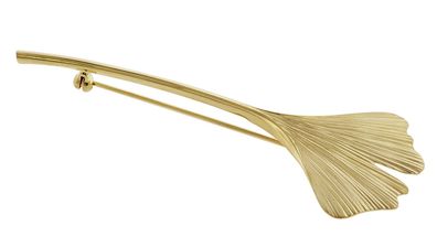 trendor Schmuck Brosche Gingko-Blatt Gold auf Silber 75724