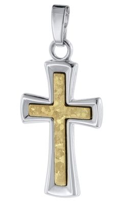 trendor Schmuck Kreuz-Anhänger 585 Gold 14 Karat Bicolor 75783