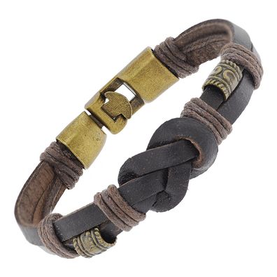 trendor Schmuck Herren Leder-Armband Braun 75806