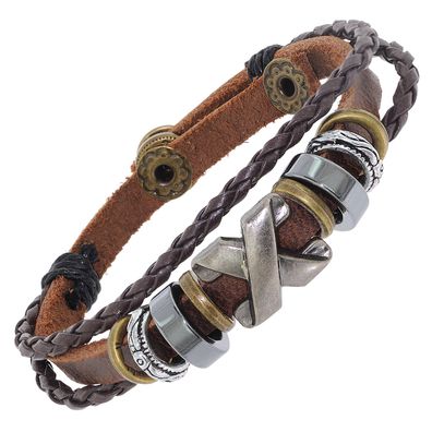 trendor Schmuck Unisex Lederarmband Braun 75808
