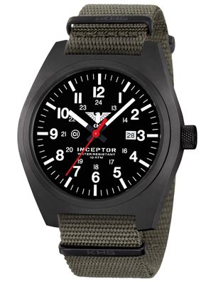 KHS Herrenuhr Inceptor Black Steel Steingrau-Oliv INCBS. NSGO
