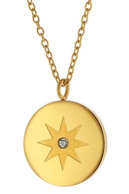 trendor Schmuck Damen-Kette mit Anhänger Gold auf Edelstahl Ankerkette 75883