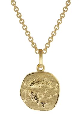 trendor Schmuck Sternzeichen für Kinder Fische Gold 333 Anhänger + Halskette 75905-0