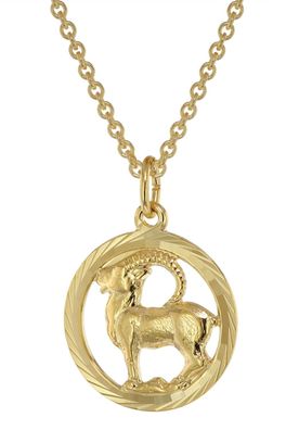 trendor Schmuck Sternzeichen Steinbock Gold 333 Anhänger Ø 16 mm + Halskette 75940-0