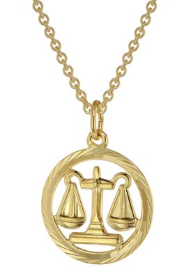 trendor Schmuck Sternzeichen Waage Gold 333 Anhänger Ø 16 mm + Halskette 75940-10