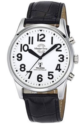 Master Time Sprechende Funk Herrenuhr mit Lederband MTGA-10690-60L